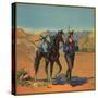 Cowboy with Horse - Citrus Crate Label-Lantern Press-Stretched Canvas