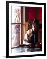 Cowboy with Rifle and Cowgirl Looking over His Shoulder-Terry Eggers-Framed Photographic Print