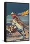 Cowboy with Stampede-null-Framed Stretched Canvas