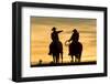 Cowboys and Horses in Silhouette at Dawn on Ranch, British Colombia, Canada-Peter Adams-Framed Photographic Print