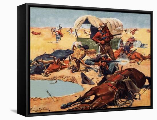 Cowboys and Indians-Stanley L. Wood-Framed Stretched Canvas