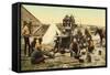 Cowboys at Chuck Wagon-null-Framed Stretched Canvas