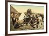 Cowboys at Chuck Wagon-null-Framed Art Print