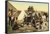 Cowboys at Chuck Wagon-null-Framed Stretched Canvas