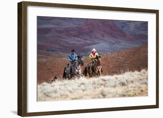 Cowboys at Full Gallop-Terry Eggers-Framed Photographic Print