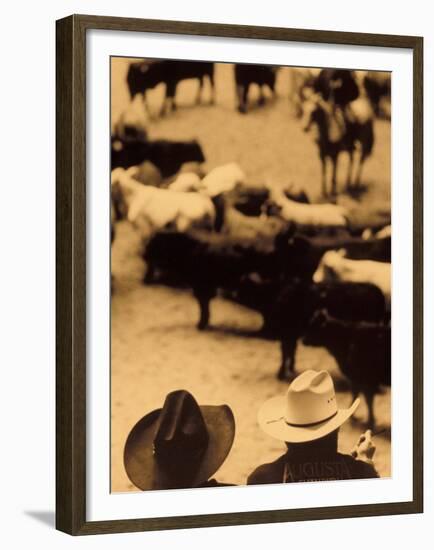 Cowboys at Indoor Rodeo, Fort Worth, Texas, USA-Walter Bibikow-Framed Premium Photographic Print