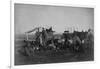 Cowboys At The Chuck Wagon-null-Framed Art Print