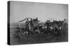 Cowboys At The Chuck Wagon-null-Stretched Canvas