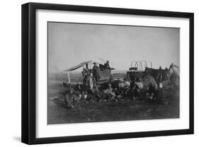 Cowboys At The Chuck Wagon-null-Framed Art Print