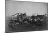 Cowboys At The Chuck Wagon-null-Mounted Art Print