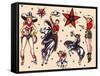 Cowboys & Cowgirls, Authentic Rodeo Tatooo Flash by Norman Collins, aka, Sailor Jerry-Piddix-Framed Stretched Canvas