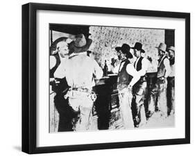 Cowboys Drinking in a Texas Saloon, C.1890-null-Framed Photographic Print