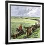 Cowboys Driving a Cattle Herd from Texas to Kansas on the Chilsholm Trail 1870-null-Framed Giclee Print