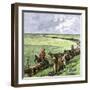 Cowboys Driving a Cattle Herd from Texas to Kansas on the Chilsholm Trail 1870-null-Framed Giclee Print