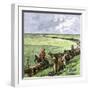 Cowboys Driving a Cattle Herd from Texas to Kansas on the Chilsholm Trail 1870-null-Framed Giclee Print