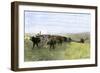 Cowboys Driving a Longhorn Herd on the Great Cattle Trail 1800-null-Framed Giclee Print