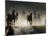 Cowboys Driving Horses at Sombrero Ranch, Craig, Colorado, USA-Carol Walker-Mounted Photographic Print