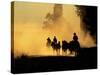 Cowboys Driving Wild Horses, Burns, Oregon, USA-Steve Terrill-Stretched Canvas