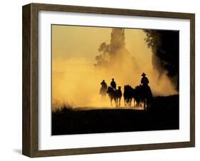 Cowboys Driving Wild Horses, Burns, Oregon, USA-Steve Terrill-Framed Photographic Print