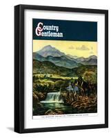 "Cowboys Fishing in Stream," Country Gentleman Cover, June 1, 1950-Peter Hurd-Framed Giclee Print