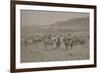 Cowboys Herding Cattle-R.M. Davis-Framed Art Print