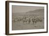 Cowboys Herding Cattle-R.M. Davis-Framed Art Print