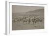 Cowboys Herding Cattle-R.M. Davis-Framed Art Print