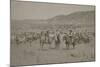 Cowboys Herding Cattle-R.M. Davis-Mounted Art Print