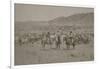 Cowboys Herding Cattle-R.M. Davis-Framed Premium Giclee Print