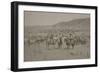 Cowboys Herding Cattle-R.M. Davis-Framed Premium Giclee Print