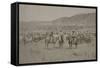 Cowboys Herding Cattle-R.M. Davis-Framed Stretched Canvas