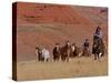 Cowboys Herding Horses in the Big Horn Mountains, Shell, Wyoming, USA-Joe Restuccia III-Stretched Canvas