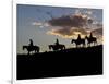 Cowboys in Silhouette with Sunset-Terry Eggers-Framed Photographic Print