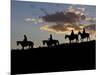 Cowboys in Silhouette with Sunset-Terry Eggers-Mounted Photographic Print