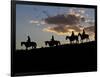 Cowboys in Silhouette with Sunset-Terry Eggers-Framed Photographic Print