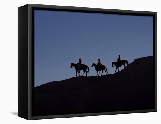 Cowboys in Silhouette-Terry Eggers-Framed Stretched Canvas
