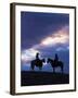 Cowboys in Silouette with Sunset-Terry Eggers-Framed Photographic Print