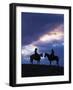 Cowboys in Silouette with Sunset-Terry Eggers-Framed Photographic Print