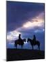 Cowboys in Silouette with Sunset-Terry Eggers-Mounted Photographic Print