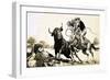 Cowboys in the Australian Outback Try to Rope a Bull-null-Framed Giclee Print