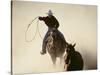 Cowboys Lassoing on the Range-DLILLC-Stretched Canvas