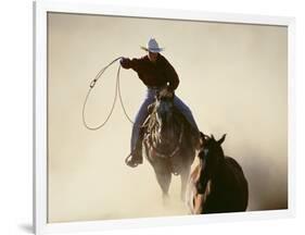 Cowboys Lassoing on the Range-DLILLC-Framed Photographic Print