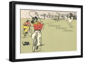 Cowboys on Bicycles-null-Framed Art Print