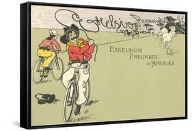 Cowboys on Bicycles-null-Framed Stretched Canvas