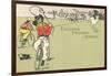 Cowboys on Bicycles-null-Framed Art Print