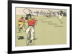 Cowboys on Bicycles-null-Framed Art Print