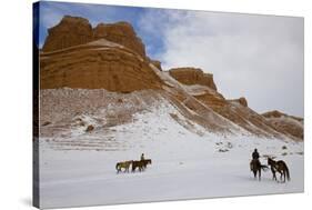 Cowboys on Hide Out Ranch in Big Horn Mountains-Darrell Gulin-Stretched Canvas