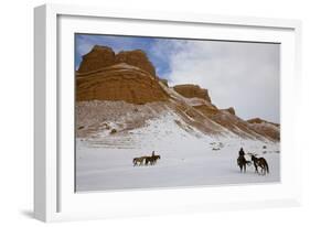 Cowboys on Hide Out Ranch in Big Horn Mountains-Darrell Gulin-Framed Photographic Print