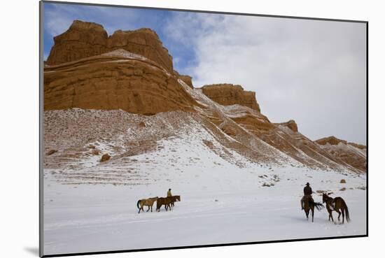 Cowboys on Hide Out Ranch in Big Horn Mountains-Darrell Gulin-Mounted Photographic Print