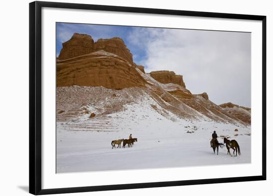 Cowboys on Hide Out Ranch in Big Horn Mountains-Darrell Gulin-Framed Photographic Print